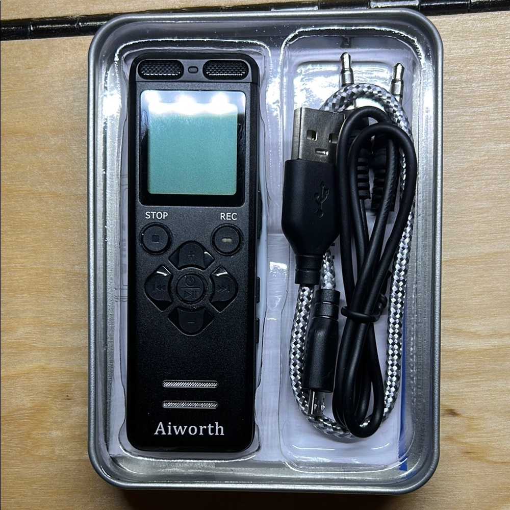 Aiworth Black Digital Voice Recorder